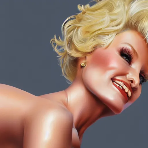 Prompt: Portrait of Dolly Parton ,intricate upper body, whole body, highly detailed, digital painting, artstation, concept art, smooth, sharp focus, illustration, art by Hajime Sorayama