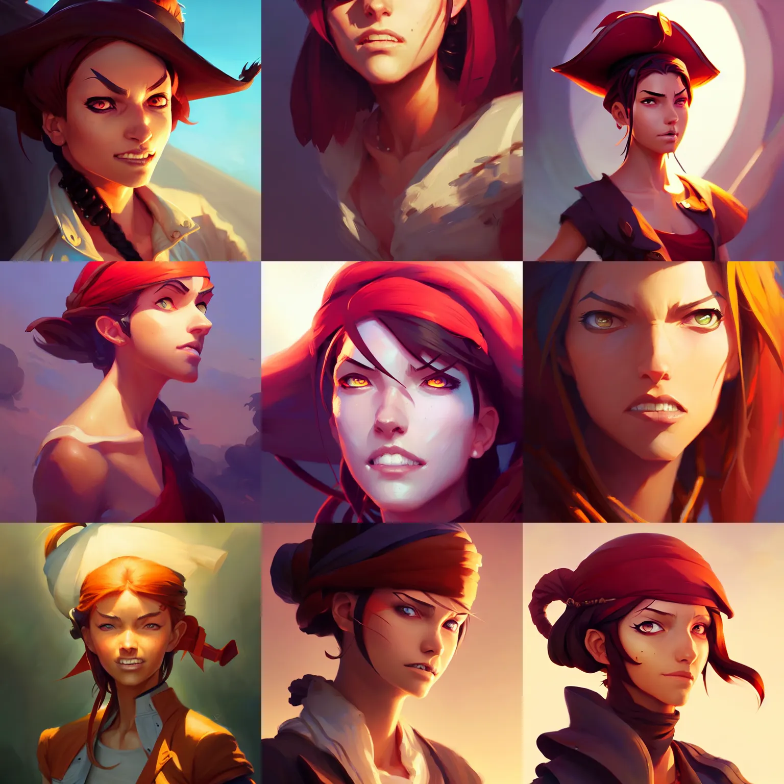 Prompt: portrait of a young woman pirate fierce, behance hd by jesper ejsing, by rhads, makoto shinkai and lois van baarle, ilya kuvshinov, rossdraws global illumination