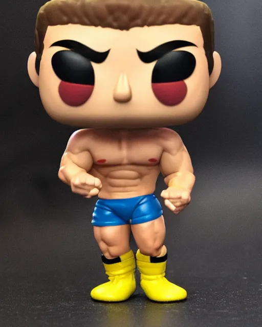 Image similar to wrestler Funko Pop. Photographic, photography