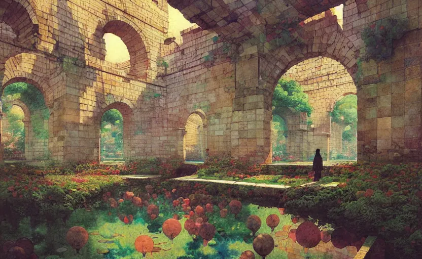 Image similar to tiled room squared waterway, aqueducts, fantasy. intricate, amazing composition, colorful watercolor, by ruan jia, by maxfield parrish, by marc simonetti, by hikari shimoda, by robert hubert, by zhang kechun, illustration, gloomy