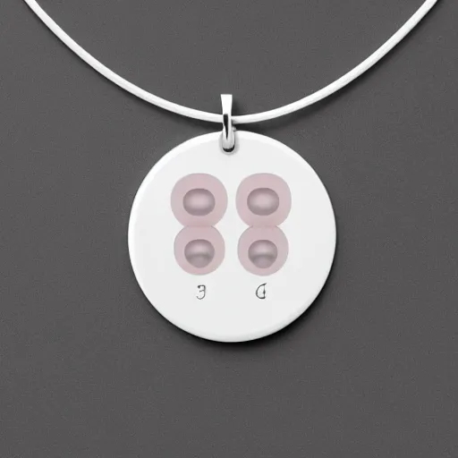 Image similar to bacteria necklace, white mink with big pink neck circle of chromosomes and bacteria matte art cg hd 8k starring at camera symmetrical mink face bacteria chromosomes matte portrait photo cute