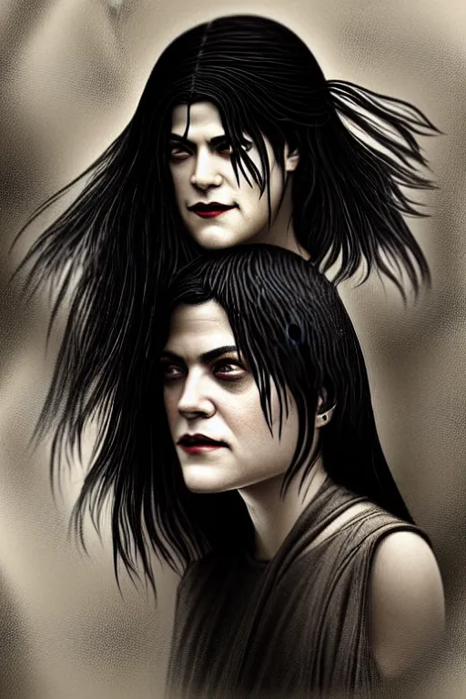 Image similar to portrait of selma blair as death of the endless, the sandman, grey clothes, in persian temple wet night, sci - fi and fantasy, intricate and very very beautiful and elegant, highly detailed, digital painting, artstation, concept art, smooth and sharp focus, illustration, art by tian zi and wlop and alphonse mucha