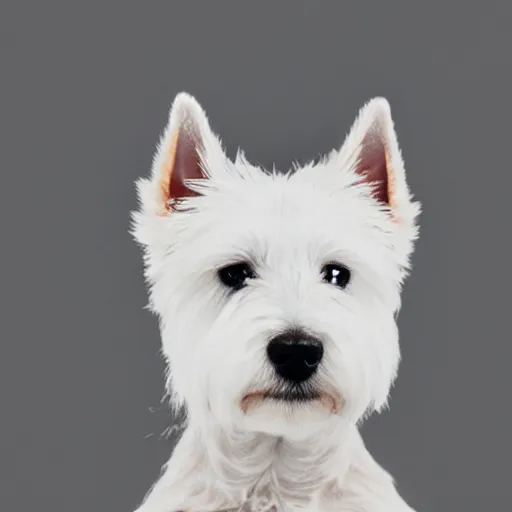 Prompt: silhouette of a westie on a white background