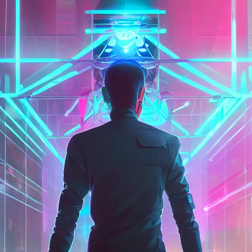 Image similar to william gibson as Case from Neuromancer, ambient lighting, 4k, anime key visual, lois van baarle, ilya kuvshinov, rossdraws, artstation