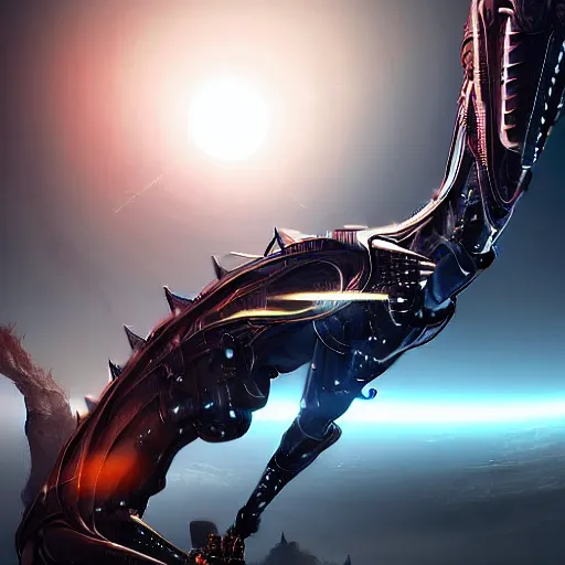 Prompt: worm's eye view from floor, looking up at a highly detailed 300 foot tall beautiful majestic female warframe, but as an anthropomorphic robot female dragon, posing elegantly over the camera, massive legs towering over the camera, a robot dragon foot about to step on camera, sleek glowing armor, sharp claws, stunning view, high quality fanart, epic shot, highly detailed art, realistic, professional digital art, high end digital art, furry art, DeviantArt, artstation, Furaffinity, 8k HD render, epic lighting