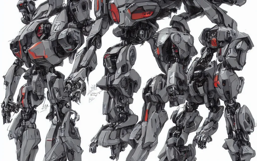 Prompt: concept art for a robotech mech by Kim Jung Gi trending on_artstation