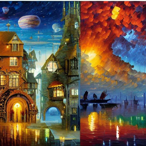 Prompt: art by james christensen, rob gonsalves, paul lehr, leonid afremov and tim white