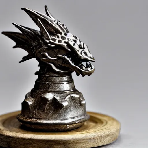 Prompt: A dragon chess piece,