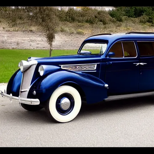 Image similar to dark blue 1 9 3 6 chrysler airstream