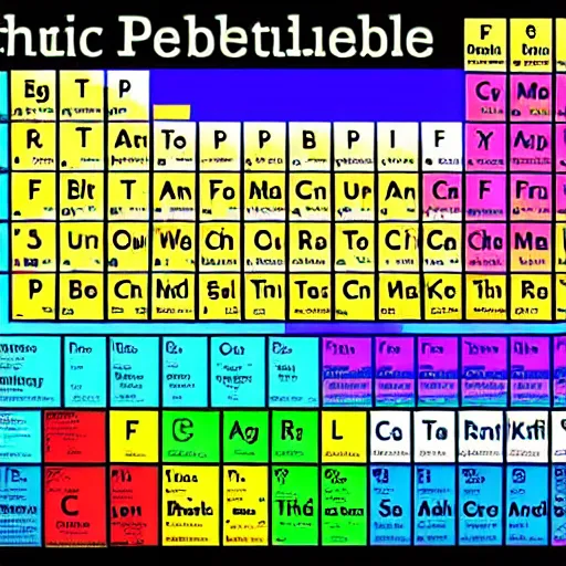 Prompt: Periodic table, realistic