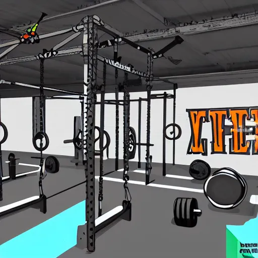 Image similar to animated cocomelon crossfit gym