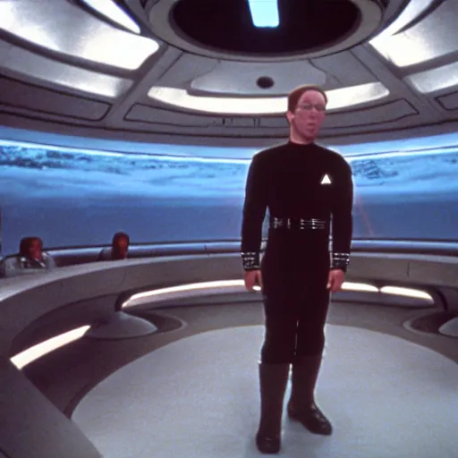 Prompt: data from startrek as a jedi master cinematic scene, wide angle, full body, 3 5 mm