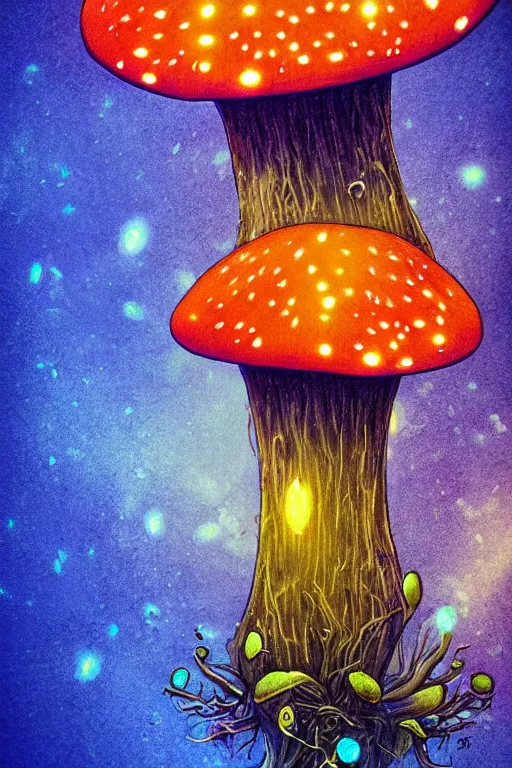 Prompt: glowing mushroom, blue, highly detailed, digital art, sharp focus, trending on art station