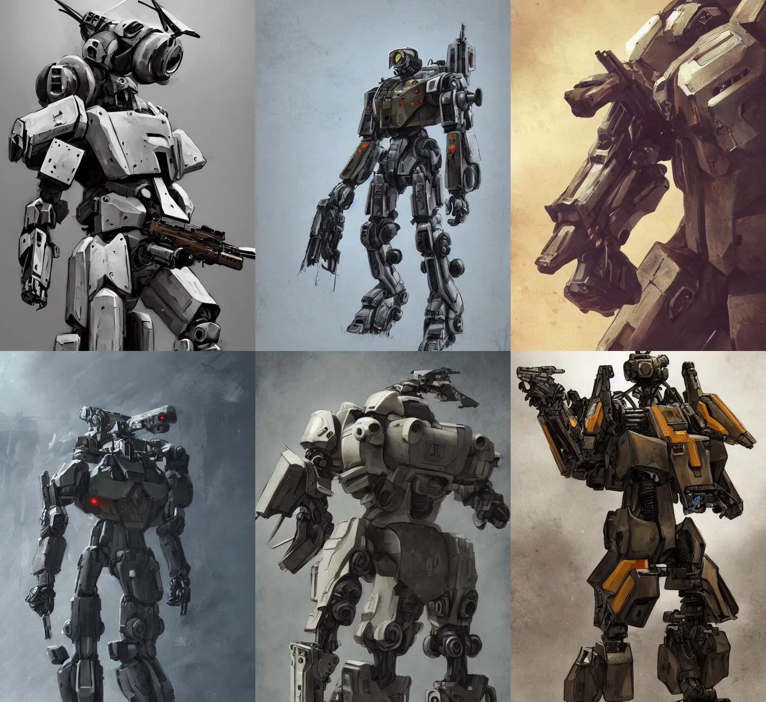 Prompt: full body shot of a mech soldier holstering his rifle, art station trending, cinematic, concept art, 8k, Pinterest, cgsociety, hyper detailed, ultra realistic, illustration, epic, high resolution, post processing, high quality, highly detailed, sci fi, robot, sharp, accurate,