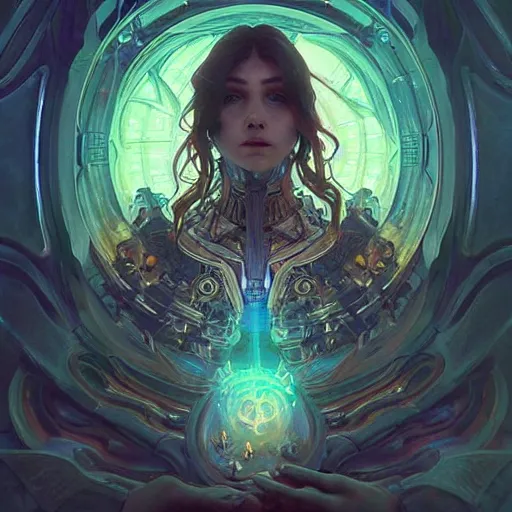 Prompt: “an eldritch syntheizer with a portal screen, D&D, sci-fantasy, intricate, cinematic lighting, highly detailed, digital painting, artstation, concept art, smooth, sharp focus, illustration, art by Artgerm and Greg Rutkowski and Alphonse Mucha”