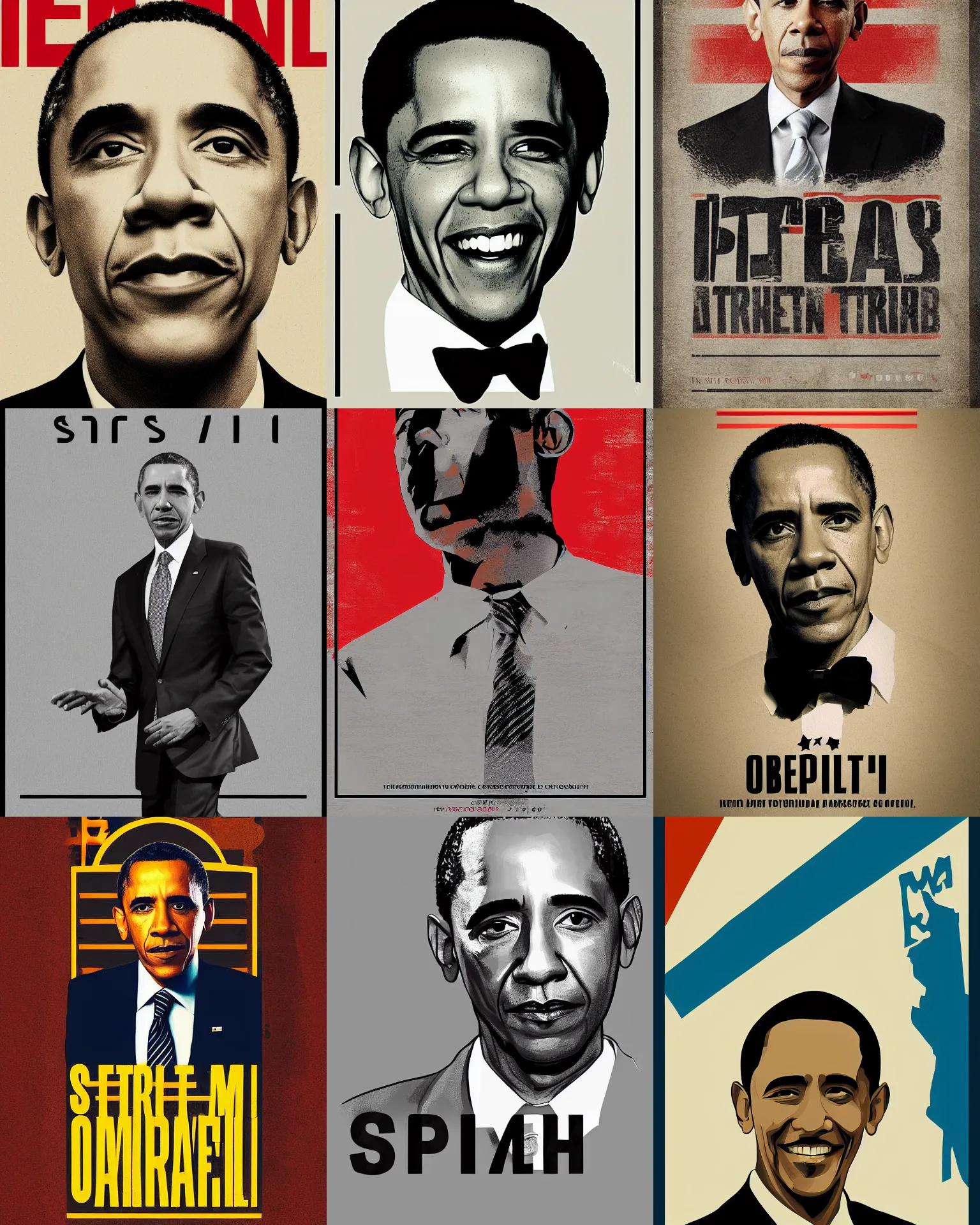 Prompt: minimal movie poster, espn's stephen a. smith is president barack obama, stephen a smith, solid colors, digital art
