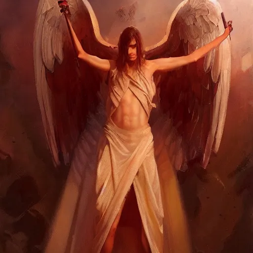 Prompt: biblically accurate angel, aberration, oil painting, by Greg Rutkowski