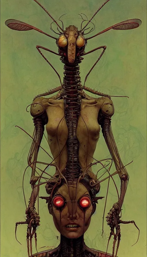 Prompt: mantis by chiara bautista, beksinski and norman rockwell and greg rutkowski weta studio and tom bagshaw and james gurney and lucasfilm