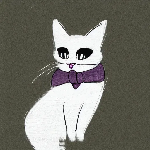 Image similar to cat wearing a suit sketch