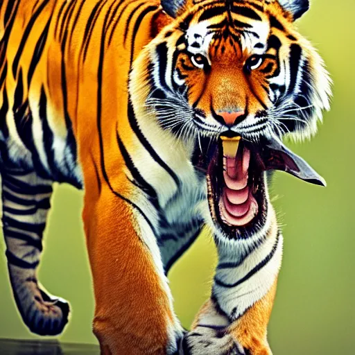 Image similar to beautiful tiger drinking from a pod, natural light, 85mm by Emmanuel Lubezki