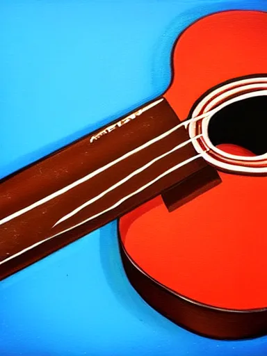 Image similar to highly detailed painting of an ukulele, digital painting, artstation, realistic, vignette