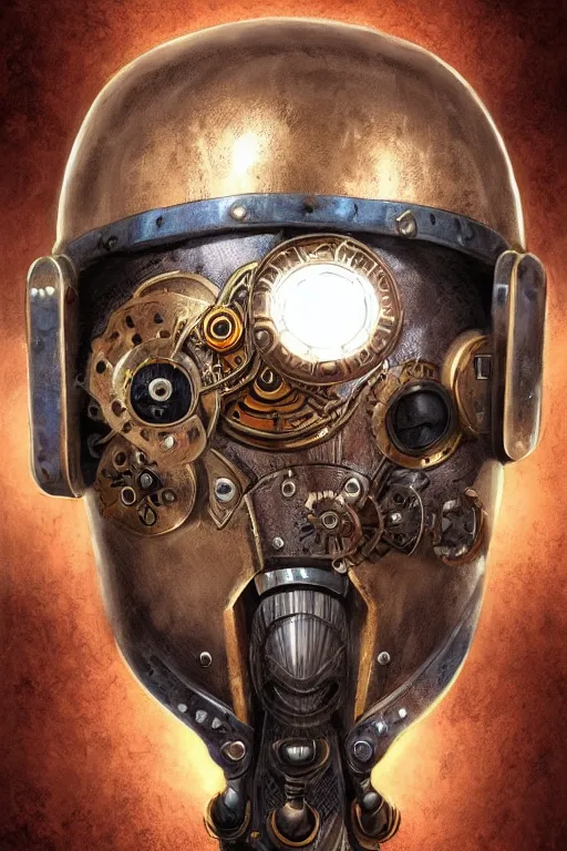 Image similar to steampunk helmet fantasy art mask robot ninja stylized digital illustration sharp focus, elegant intricate digital painting artstation concept art global illumination ray tracing advanced technology chaykin howard and campionpascale and cooke darwyn and davis jack