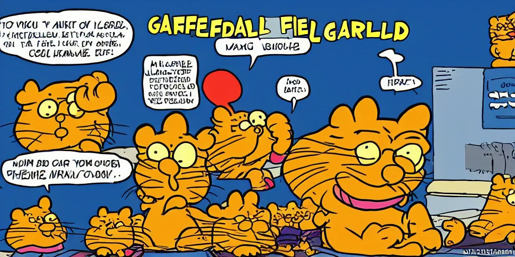 Prompt: garfield comic strip