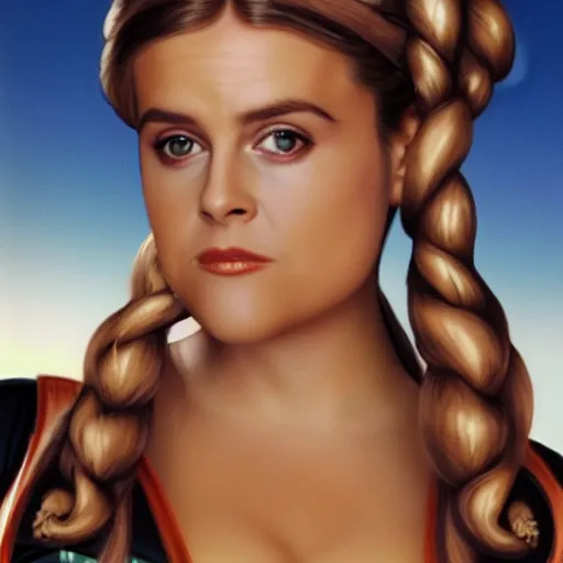 Image similar to hyperrealistic alicia silverstone as princess leia