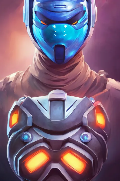 Image similar to epic mask helmet robot ninja portrait stylized as fornite style game design fanart by concept artist gervasio canda, behance hd by jesper ejsing, by rhads, makoto shinkai and lois van baarle, ilya kuvshinov, rossdraws global illumination radiating a glowing aura global illumination ray tracing hdr render in unreal engine 5