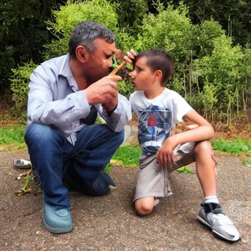 Image similar to Father and son smoking cannabis