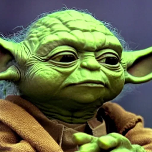 Image similar to yoda using computer