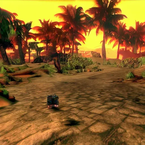 Image similar to Serious sam game with ps1 graphics