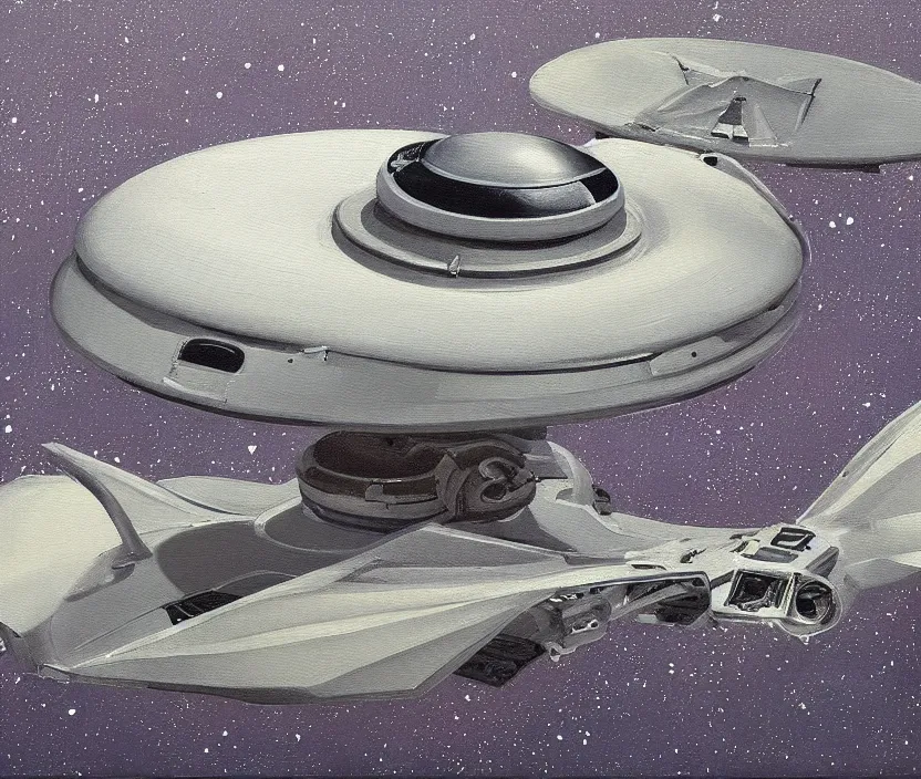 Prompt: a very detailed painting of a spaceship, ufo, very small brushstrokes, the surrounding space is white, 4 k,