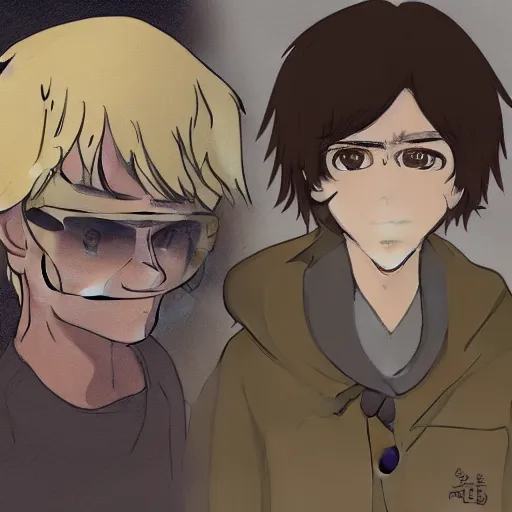 Prompt: the unabomber sketch as an anime character