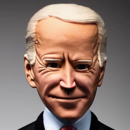 Image similar to joe biden as a crochet doll, intricately detailed, award winning, studio lighting, photograph