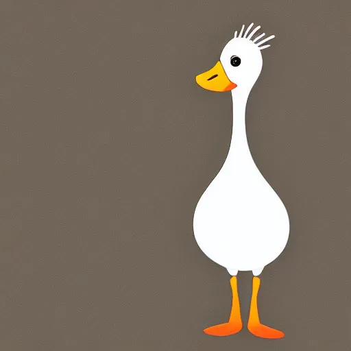 Image similar to cute goose, full body, digital paint, sticker