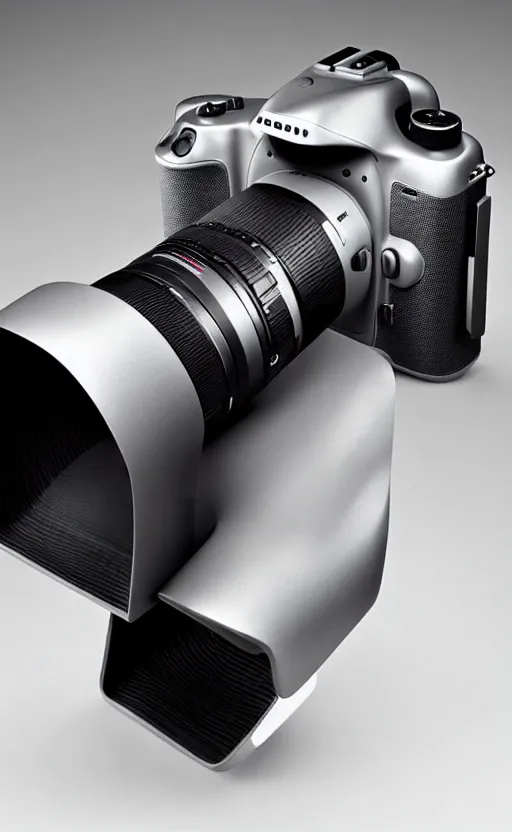 Image similar to dslr camera ; designed by marc newsom, zaha hadid, blonde, joseph and joseph, dieter rams ; natural materials ; industrial design ; behance ; le manoosh ; pinterest ; if design award ; reddot design award