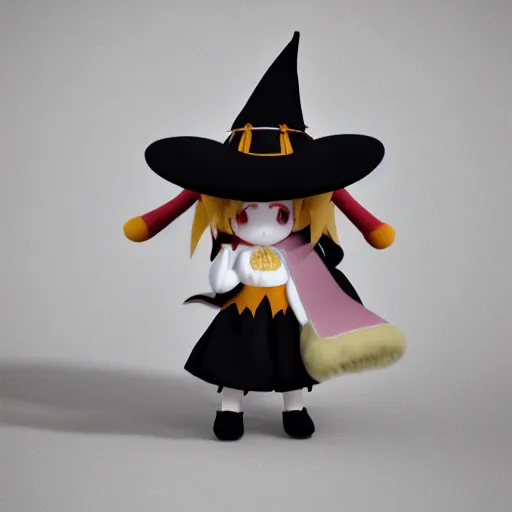 Image similar to cute fumo plush of a ram girl casting a summoning spell, witch, focus, bokeh, vray