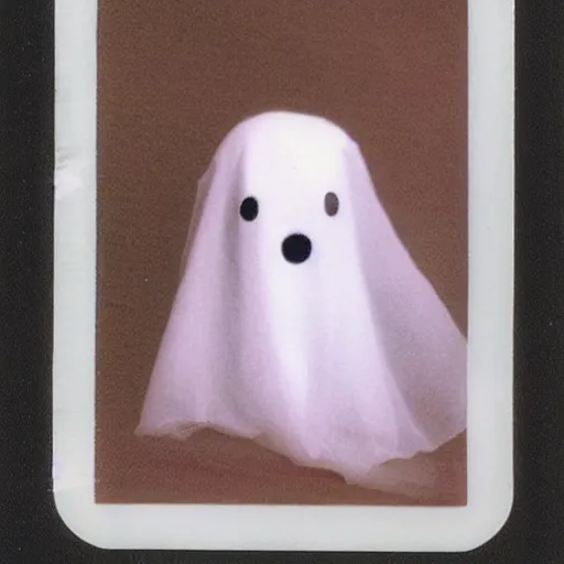 Prompt: adorable ghost polaroid, smol, aesthetic