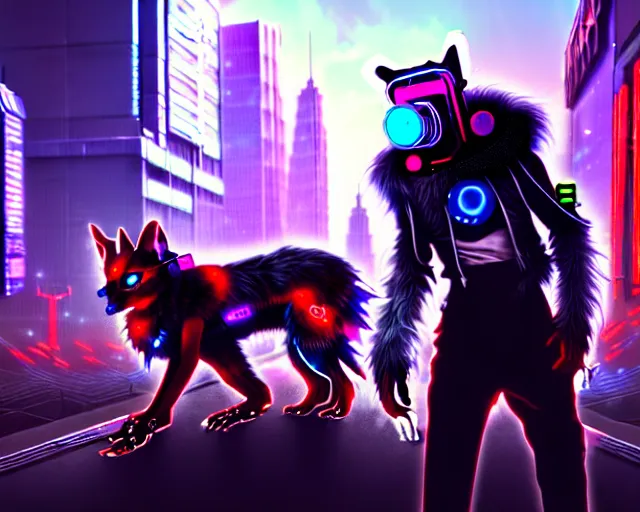 Image similar to high - resolution photograph from a cyberpunk era furry fandom convention ( midwest furfest 2 0 4 7 ), taking place after the genetic revolution and quantum singularity. photorealistic.