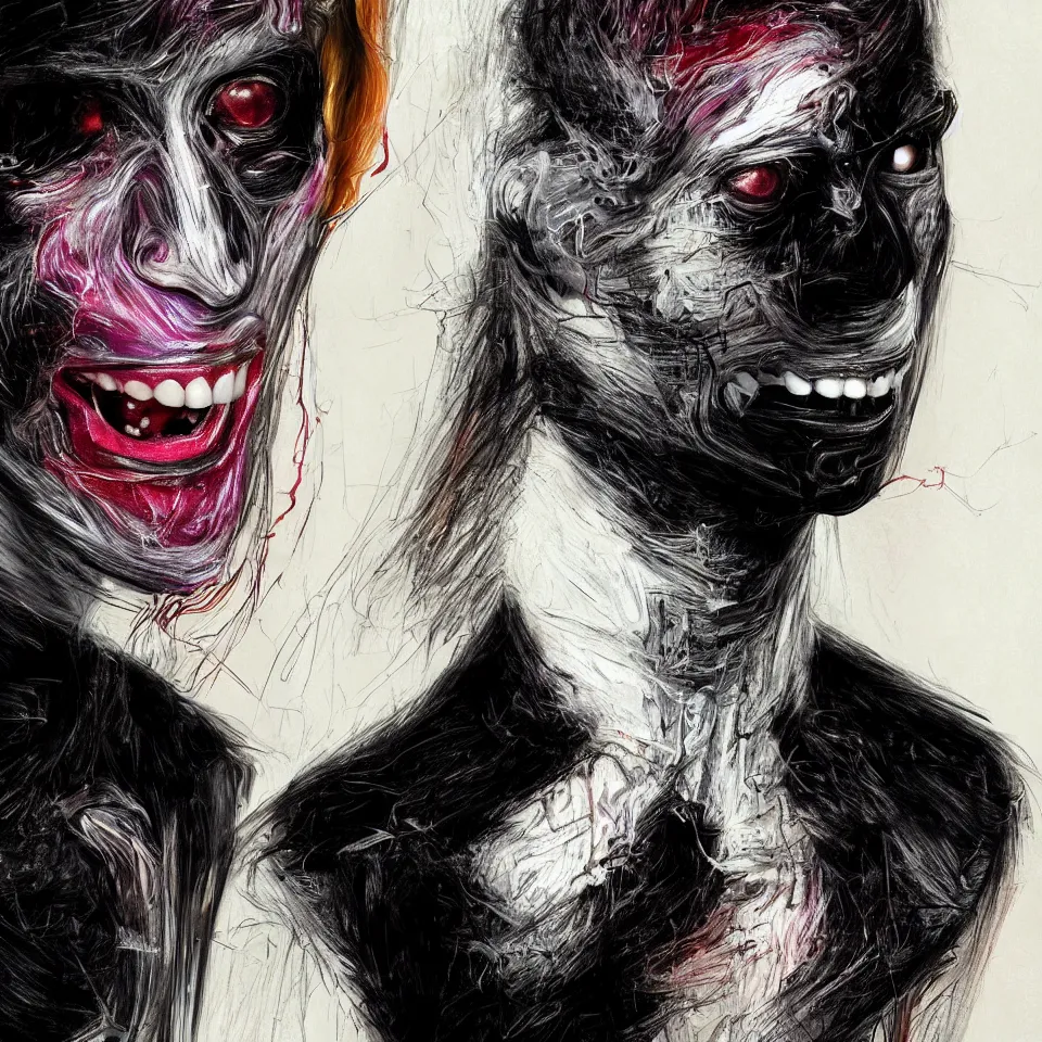 Image similar to bright realistic anorexic man turning into a black cat and smiling franticly, apartment, rotten flesh, diffuse lighting, fantasy, intricate, elegant, highly detailed, lifelike, photorealistic, digital painting, artstation, illustration, concept art, smooth, sharp focus, art by francis bacon and jenny saville