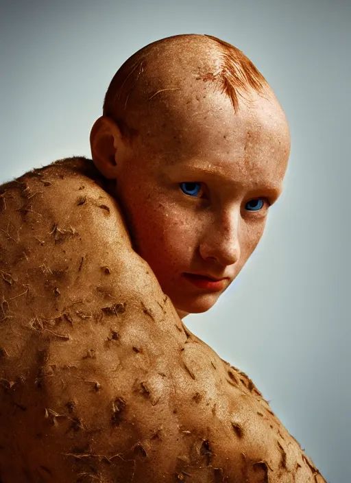 Image similar to closeup portrait of a potato eyed ginger, depth of field, zeiss lens, detailed, symmetrical, centered, fashion photoshoot, by annie leibovitz and steve mccurry, david lazar, jimmy nelsson, breathtaking, 8 k resolution, extremely detailed, beautiful, establishing shot, artistic, hyperrealistic, beautiful face, octane render