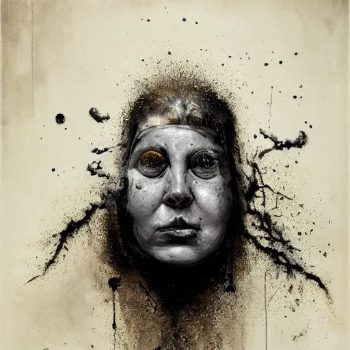 Image similar to portrait of the face of big fat old sumoringer as despair from sandman, venus of willendorf, by jeremy mann, by gregory crewdson, by bastien lecouffe deharme, by russ mills, sad face, topknot, black hair, mourning, black eyes, white room, soft lightning, high detailed, 8 k