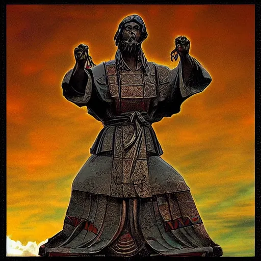 Image similar to redeemer crhist statue in rio japanese style digital paiting devian art city
