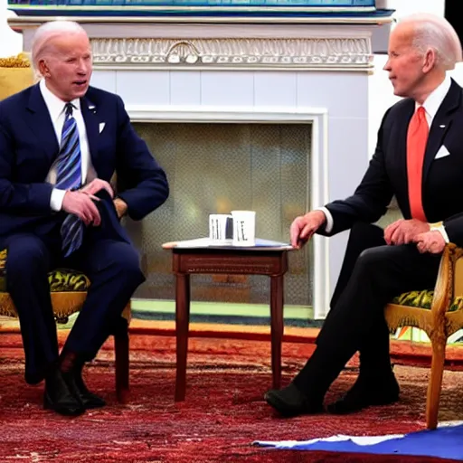 Prompt: hasbulla magomedov and joe biden