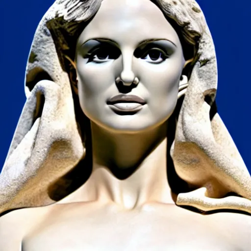 Image similar to natalie portman as a greek marble statue