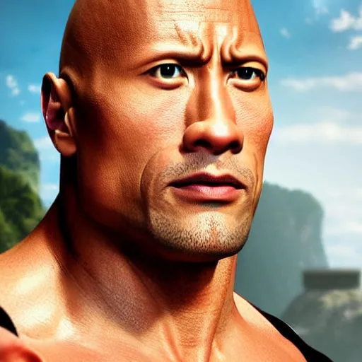 Image similar to Dwayne Johnson as a Japanese anime4K quality super realistic