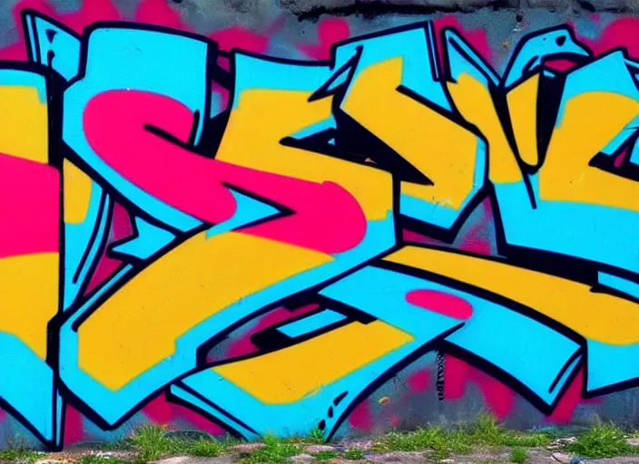 Prompt: graffiti, 1 9 9 9, cool, hiphop, colorful