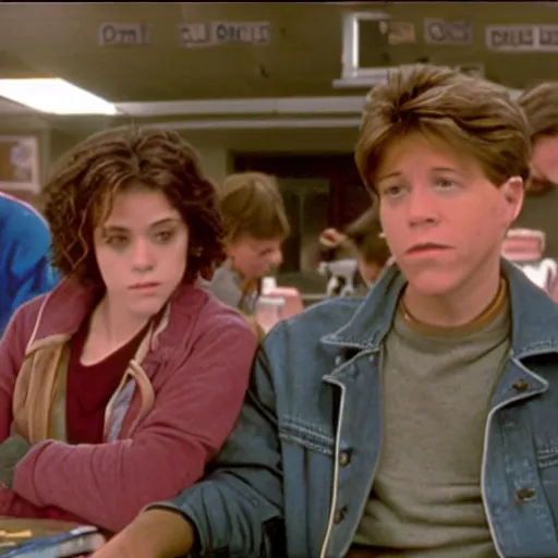 Prompt: still from the breakfast club