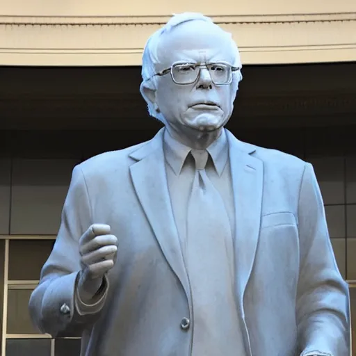 Image similar to realistic marble statue of president bernie sanders, hd 4 k hyper realistic